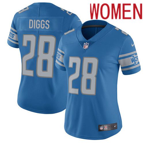 Women Detroit Lions #28 Quandre Diggs Nike Blue Vapor Limited NFL Jersey->women nfl jersey->Women Jersey